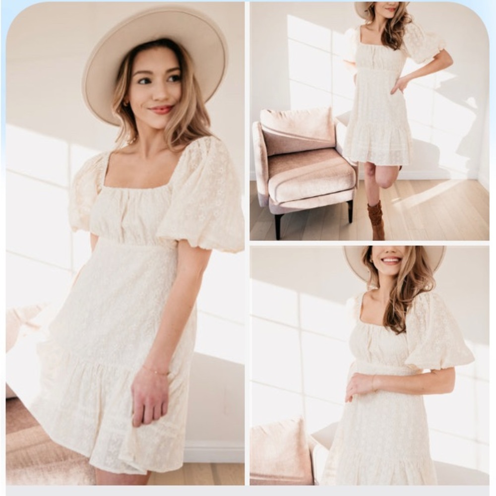 Landry Kate Dress Puff Sleeve Size Small NWT